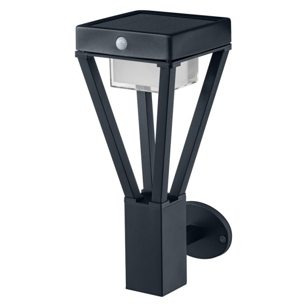 LEDVANCE SMART+ Endura Style SOLAR LED Wandleuchte 36cm 6W warmweiss Bewegungsmelder Dämmerungssensor IP44 schwarz
