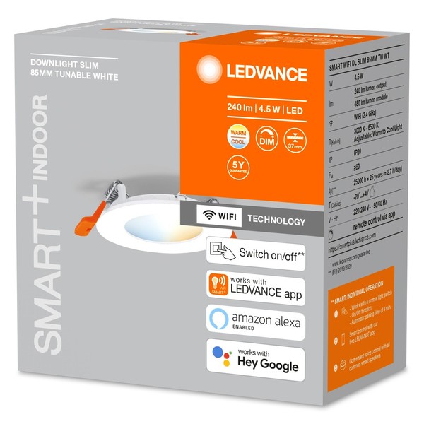 LEDVANCE SMART+ Orbis Downlight LED Einbauleuchte ultra-flach 8,5cm 4,5W Tunable White dimmbar