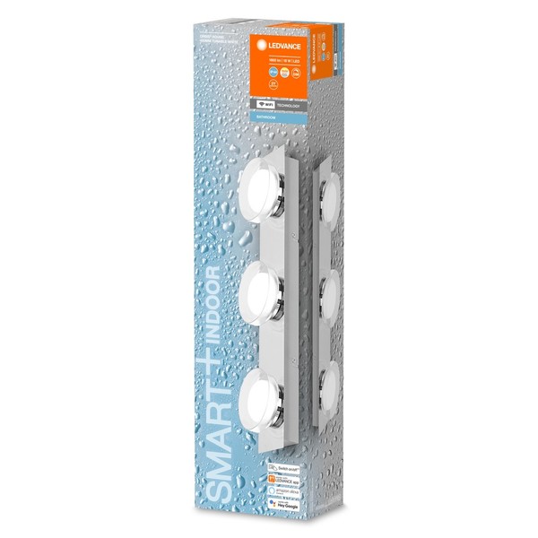 LEDVANCE SMART+ Oribis Wall LED Badbeleuchtung 3-fach 48cm 18W Tunable White dimmbar IP44 silber