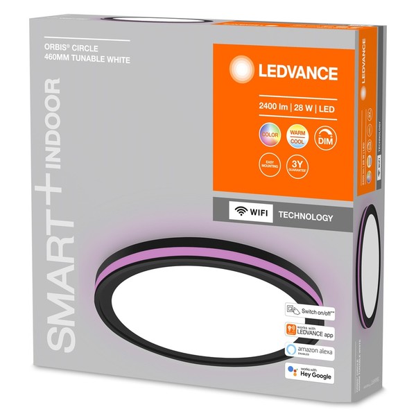 LEDVANCE SMART+ Orbis LED Deckenleuchte 46cm 28W Tunable White schwarz