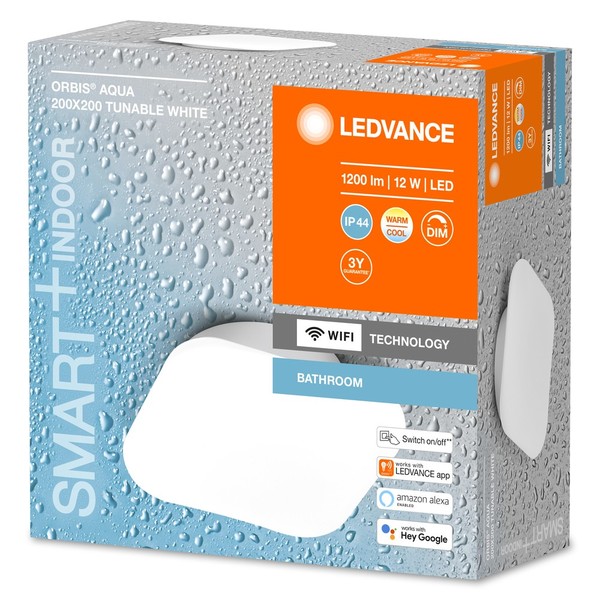 LEDVANCE SMART+ Orbis Aqua Bad LED Badezimmer-Leuchte 20x20cm 12W Tunable White dimmbar IP44