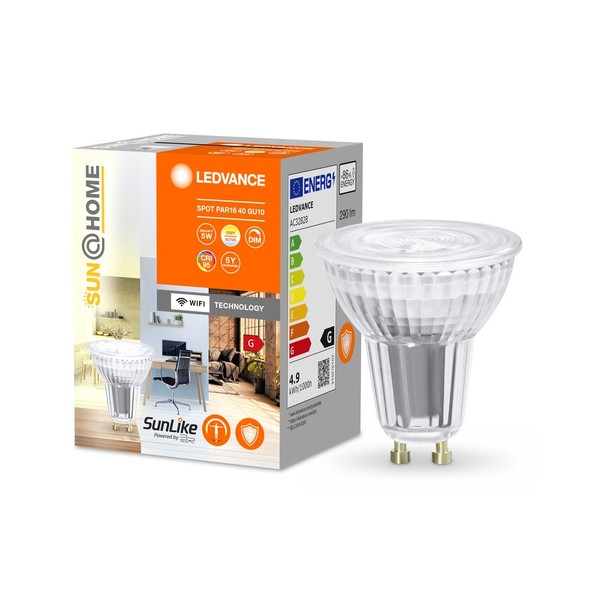 LEDVANCE SMART+ LED Strahler Spot x Sun@Home HCL Biorythmus GU10 4,9W 268Lm Tunable White 2200…5000K 38° dimmbar 95Ra wie 40W