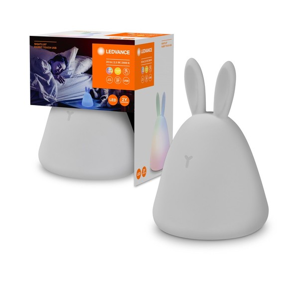 LEDVANCE Nightlux Touch LED Kinderleuchte Rabbit USB RGBW 0,5W rot/grün/blau