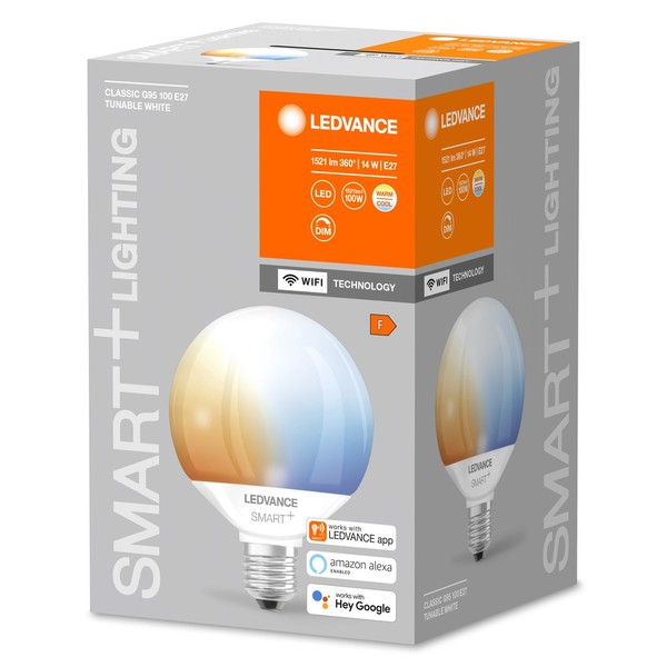LEDVANCE LED Globe Lampe G95 SMART+ E27 100W 1521Lm Tunable White 2700…6500K dimmbar
