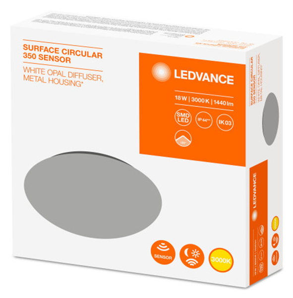 Ledvance Surface Circular LED 350 18W 3000K IP44 4058075617940