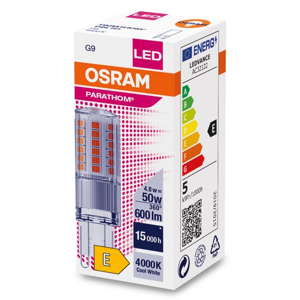 OSRAM LED Lampe Parathom G9 GU9 4,8W 600lm neutralweiss 4000K wie 50W