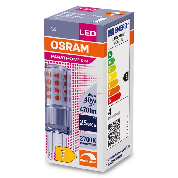 OSRAM LED Lampe Parathom G9 GU9 4W 470lm warmweiss 2700K dimmbar wie 40W