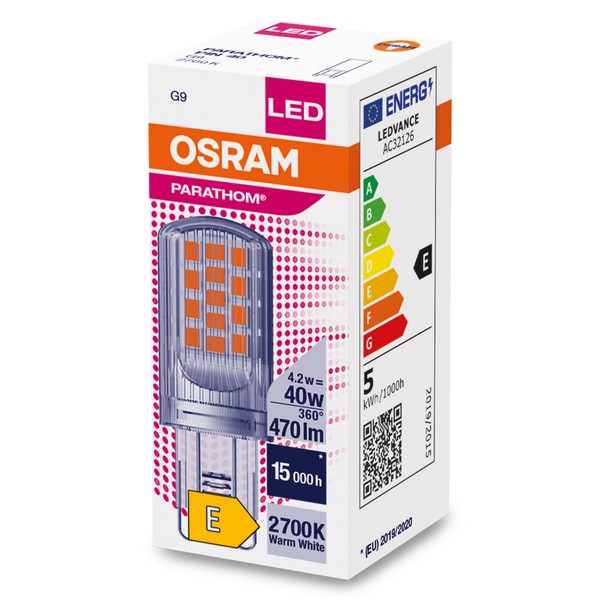 OSRAM LED Lampe Parathom G9 GU9 4,2W 470lm warmweiss 2700K wie 40W