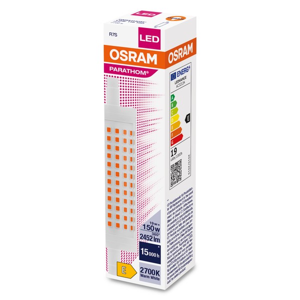 OSRAM LED Stablampe Parathom 118mm R7s 19W 2452lm warmweiss 2700K wie 150W