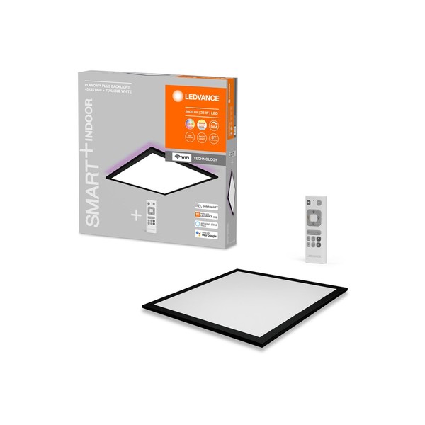 LEDVANCE SMART+ Planon Plus LED Panel 45x45cm RGBW 28W Tunable White Backlight schwarz