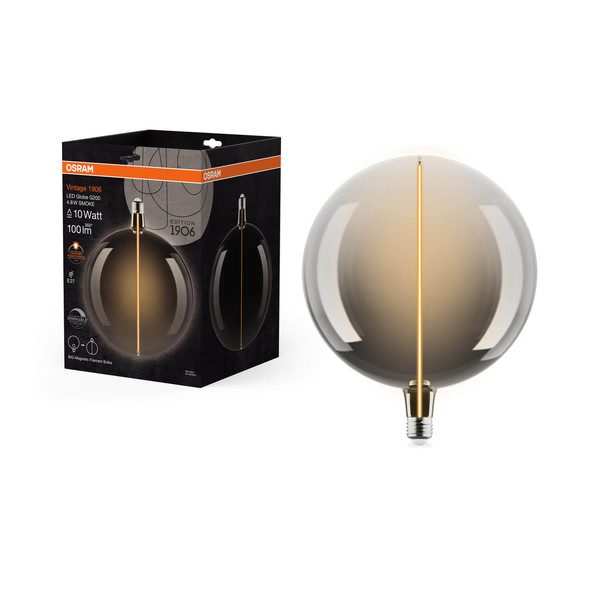 OSRAM LED Lampe VINTAGE 1906 DECORATIVE BULB WITH Filament-MAGNETIC STYLE 4.8W 818 Smoke E27 Dimmbar Warmweiss 4058075836501