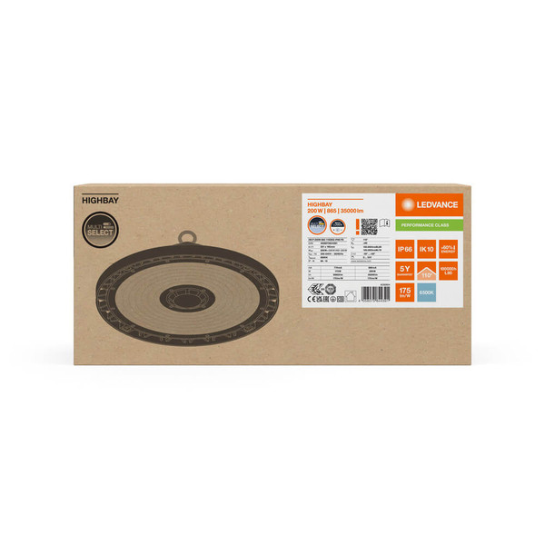 LEDVANCE LED Hallenleuchte Highbay P ⌀32cm Power Select 200W-173W Tageslichtweiss 6500K IP66 dimmbar 4058075844391