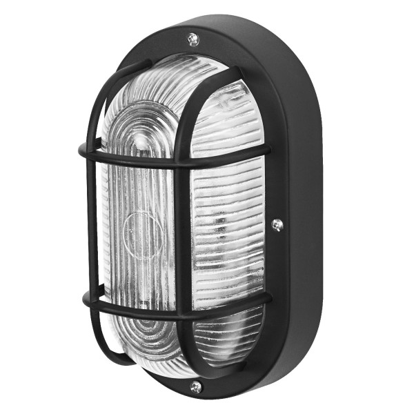 OSRAM Aussenleuchte Bulkhead Essential Oval E27 Black 4058075845589