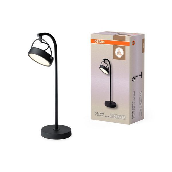 OSRAM Tischleuchte Decor Puck Table 11W 930 Black Warm weiß 4058075846463