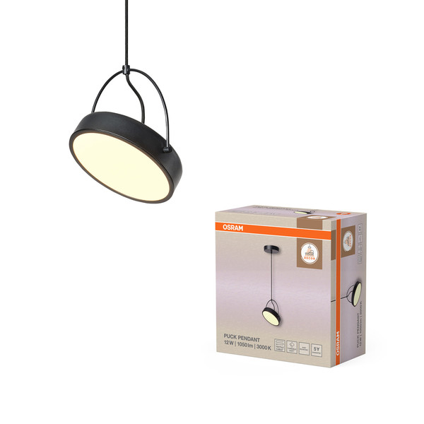 OSRAM LED Pendelleuchte Decor Puck 1XPendant 12W 930 Black 4058075846524