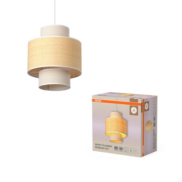 OSRAM Pendelleuchte Decor Wrap Cylinder Pendant E27 Beige 4058075846845