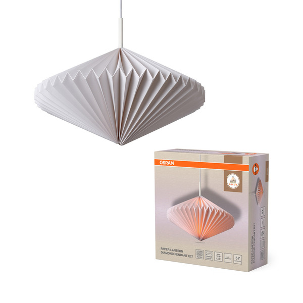 OSRAM Pendelleuchte Decor Paper Lantern Diamond Pendant E27 White 4058075847149