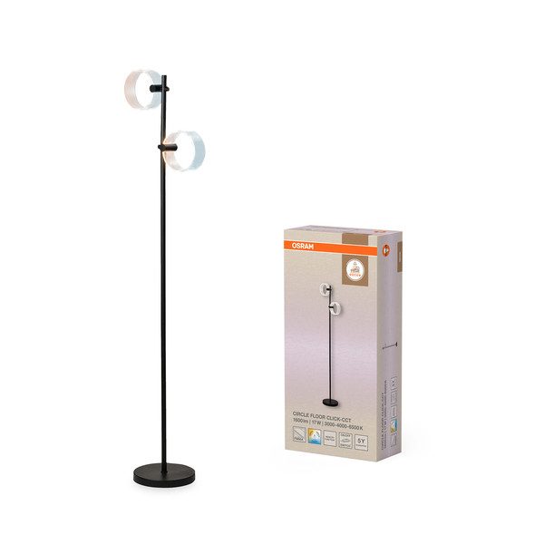 OSRAM LED Stehleuchte Decor Circle Floor 17W CLICKCCT Black Warm weiß,Kalt weiß,Kaltes Tageslicht 4058075847361