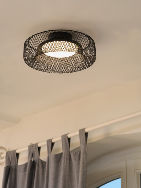 OSRAM LED Deckenleuchte Decor Mesh Ceiling 18.5W 830 Black Warm weiß 4058075847385