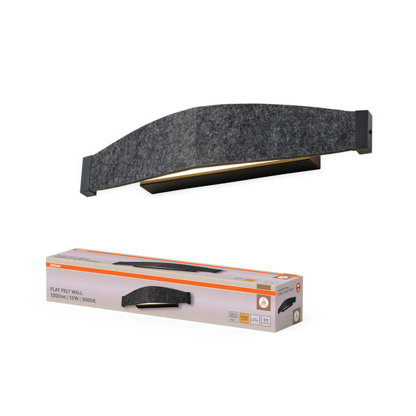 OSRAM LED Wandleuchte Decor Flat Felt Wall 13W 830 Dark Grey Warm weiß 4058075847460