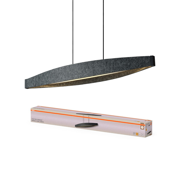 OSRAM LED Pendelleuchte Decor Flat Felt Pendant 23W 830 Dark Grey Warm weiß 4058075847507