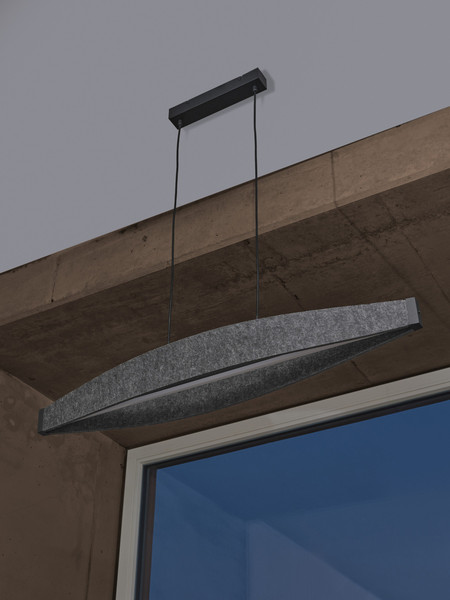 OSRAM LED Pendelleuchte Decor Flat Felt Pendant 23W 830 Dark Grey Warm weiß 4058075847507