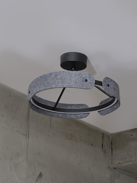 OSRAM LED Deckenleuchte Decor Curve Felt Ceiling 33W 830 Dark Grey Warm weiß 4058075847583