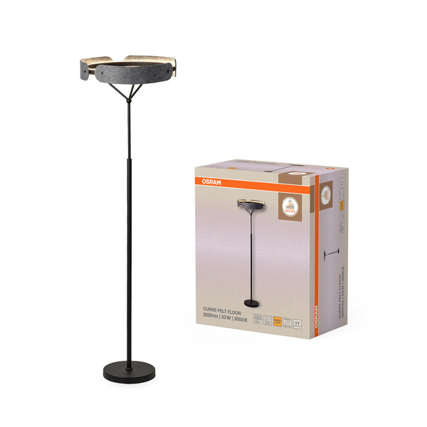 OSRAM LED Stehleuchte Decor Curve Felt Floor 33W 830 Dark Grey Warm weiß 4058075847644