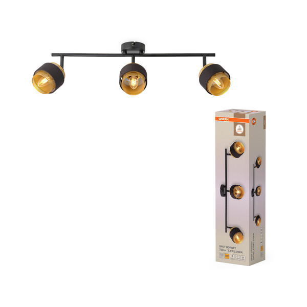 OSRAM LED Strahler Decor Spot Hornet 3X2.8W 827 E14 Black Warm weiß 4058075847781