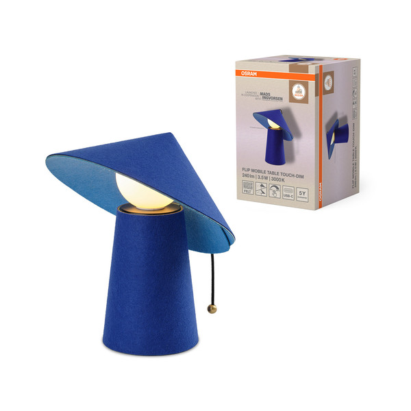 OSRAM LED Tischleuchte Decor Flip Mobile Table 3.5.W Touch DIM Blue Dimmbar Warm weiß 4058075848566