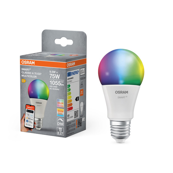 OSRAM LED Zubehör SMART+ MATTER CLASSIC shapes Multicolor  9.5W 827...865 Multicolor E27 SINGLE PACK Dimmbar RGBTW 4058075851207