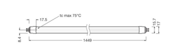 LEDVANCE LED Röhre T5 EXTERNAL 145cm 37W 830G5 5050lm 3000K warmweiss wie 80W dimmbar