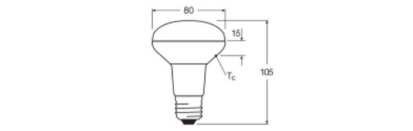 LEDVANCE LED R80 8.5W 827 E27 Lampe 670lm 2700K warmweiss wie 100W