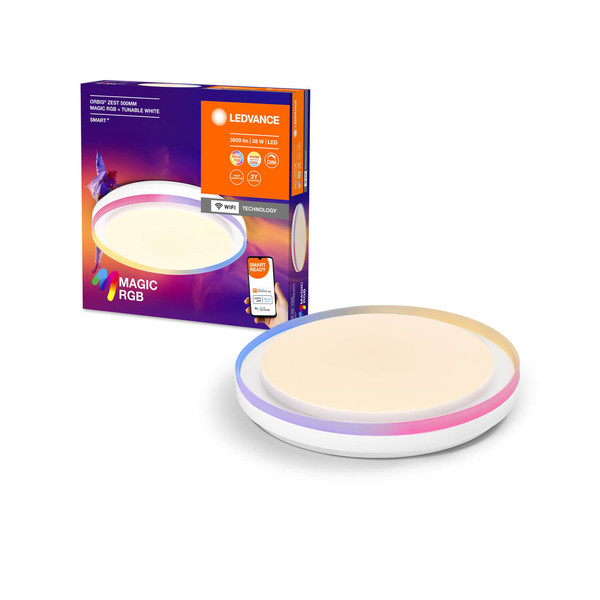 LEDVANCE LED Deckenleuchte Smart+ Orbis Ceiling ZEST MAGIC RGB 50cm White Dimmbar RGBTW Farbwechsel / steuerbare Lichtfarbe 4099854090301