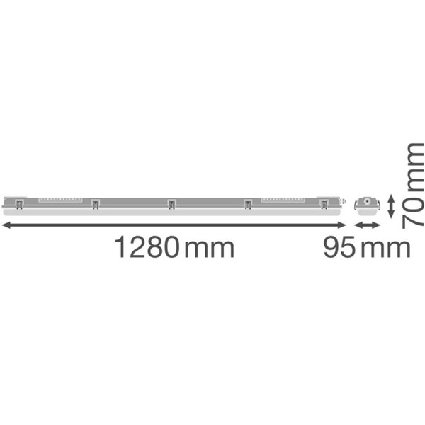 LEDVANCE Feuchtraumleuchte G13 Damp Proof Housing 2fach 128x10cm IP65 4099854117992