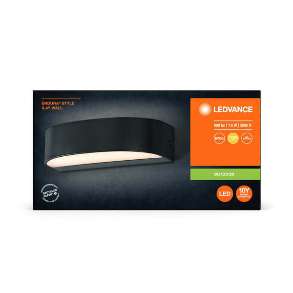 LEDVANCE LED Außenleuchte Endura Style IP65 Wall Ilay Dark Gray Warmweiss 4099854217500