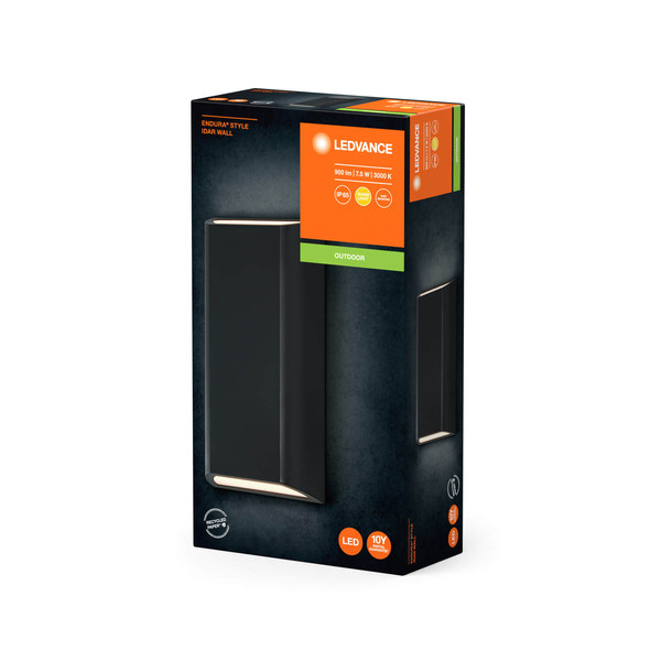 LEDVANCE LED Außenleuchte Endura Style IP65 Wall Idar Dark Gray Warmweiss 4099854217548