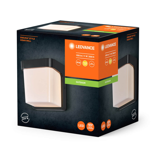 LEDVANCE LED Außenleuchte Endura Style IP65 Wall Ihsan Dark Gray Warmweiss 4099854217586