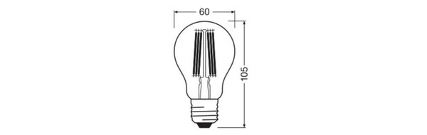 LEDVANCE LED Lampe E27 Classic Filament S A100 7.2W 1521lm Warmweiss 2700K wie 100W höchste Effizienzklasse A 4099854236655