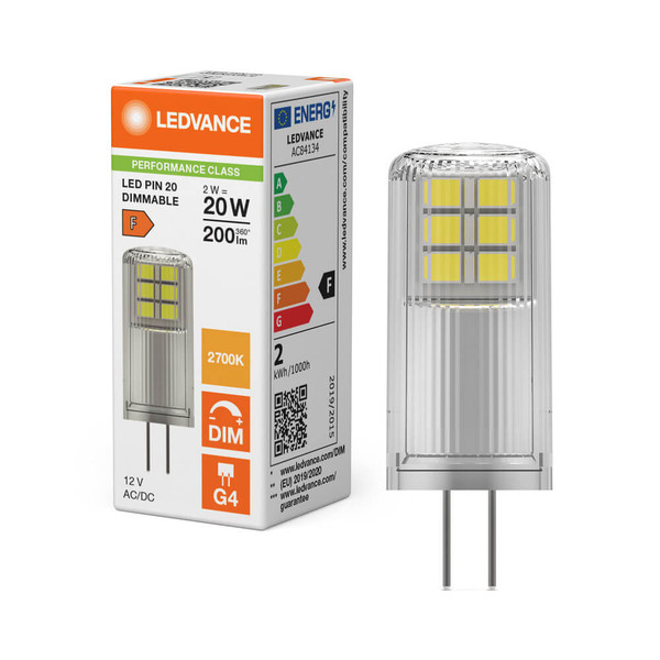 LEDVANCE LED Lampe G4 Pin 320° Dimmbar P 2W 200lm Warmweiss 2700K wie 20W 4099854248542