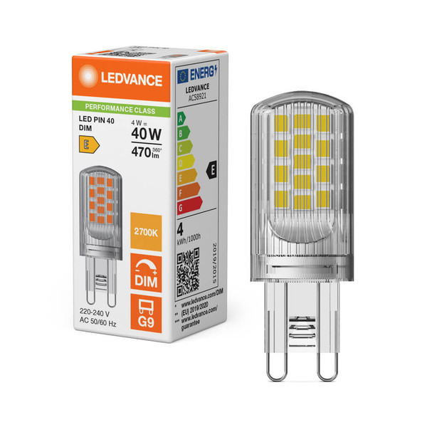 LEDVANCE LED Lampe G9 Pin 300° Dimmbar P 4W 470lm Warmweiss 2700K wie 40W 4099854248818