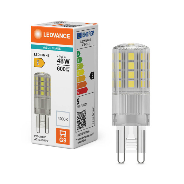 LEDVANCE LED Lampe G9 Pin 320° P 4.5W 600lm Neutralweiss 4000K wie 48W 4099854249051