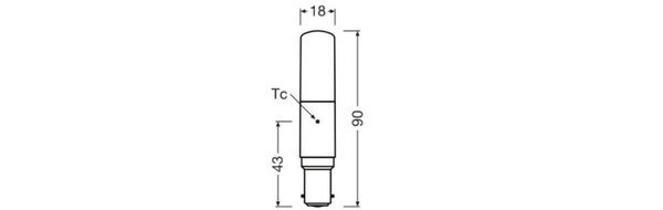 LEDVANCE LED Röhre B15d T Slim 320° Dimmbar P 8W 1055lm Warmweiss 2700K wie 75W 4099854267178