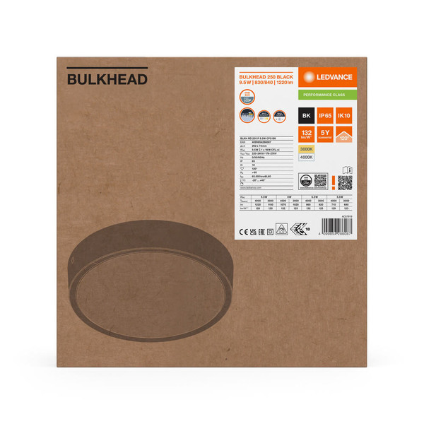LEDVANCE LED Deckenleuchte Bulkhead ⌀26cm 9.5W-8W-6.5W-5.5W warm-/neutralweiss 3000/4000K CCT IP65 4099854286087