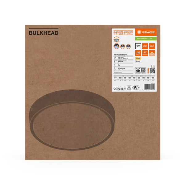 LEDVANCE LED Deckenleuchte Bulkhead ⌀31cm 17W-15W-12.5W-10W warm-/neutralweiss 3000/4000K CCT IP65 4099854286148