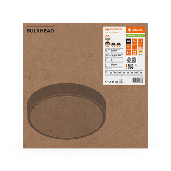 LEDVANCE LED Deckenleuchte Bulkhead ⌀31cm 19.5W-17W-15W-12.5W warm-/neutralweiss 3000/4000K CCT IP65 4099854286384