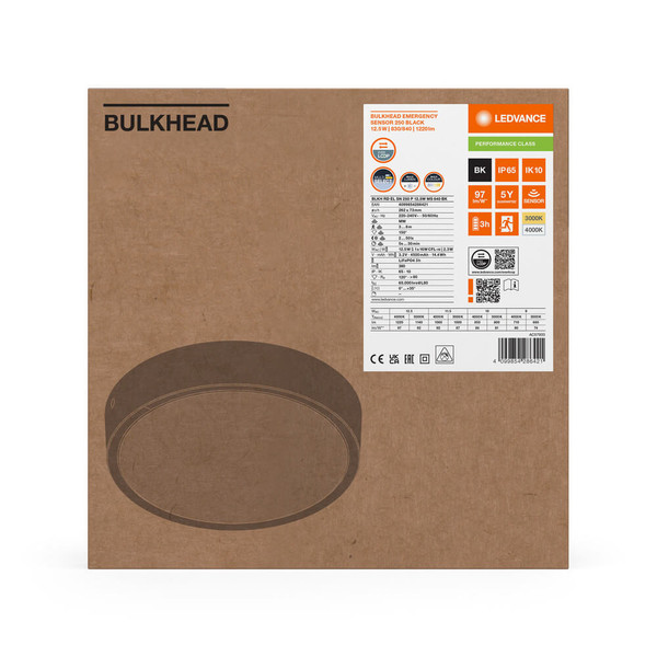 LEDVANCE LED Deckenleuchte Bulkhead ⌀26cm 12.5W-11.5W-10W-9W warm-/neutralweiss 3000/4000K CCT IP65 4099854286421