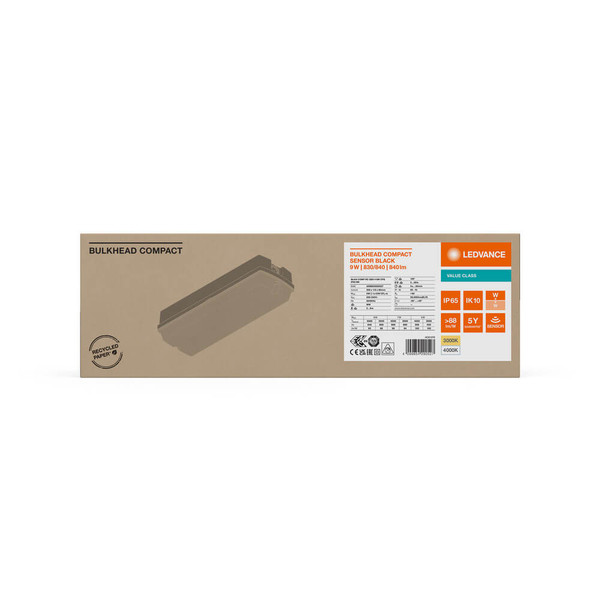 LEDVANCE LED Deckenleuchte Bulkhead Comp 36x12cm 9W-7W-5W warm-/neutralweiss 3000/4000K CCT IP65 4099854290527