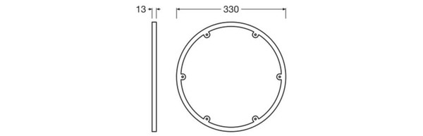 LEDVANCE Zubehör Surface Flat Frame 330Round SI Aufbaumontage ⌀33cm 4099854292934