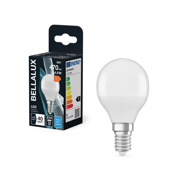 BELLALUX LED Leuchtmittel BELLALUX CLP 4.9W 865 Frosted E14 Kaltweiss 4099854317873
